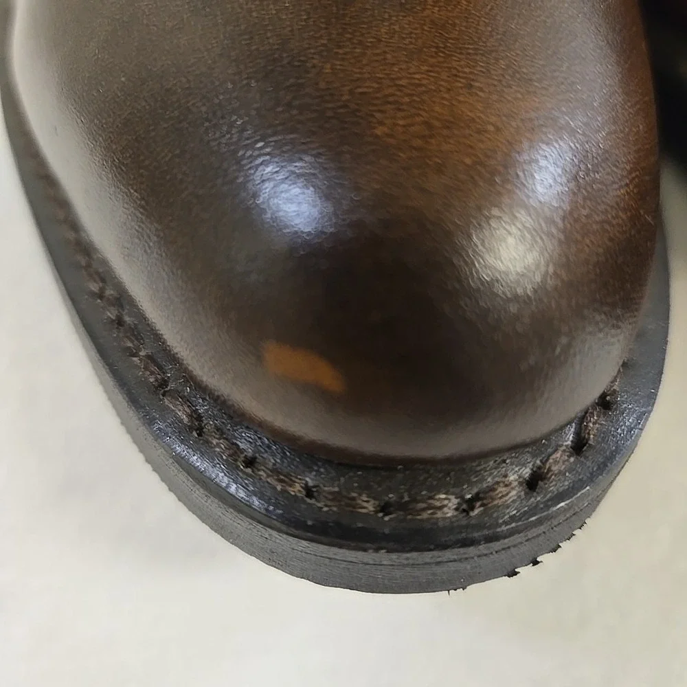 Laredo Men's Fletcher Brown Leather Zipper Ankle Boots 62004 Size 9.5 EW - Picture 8 of 13